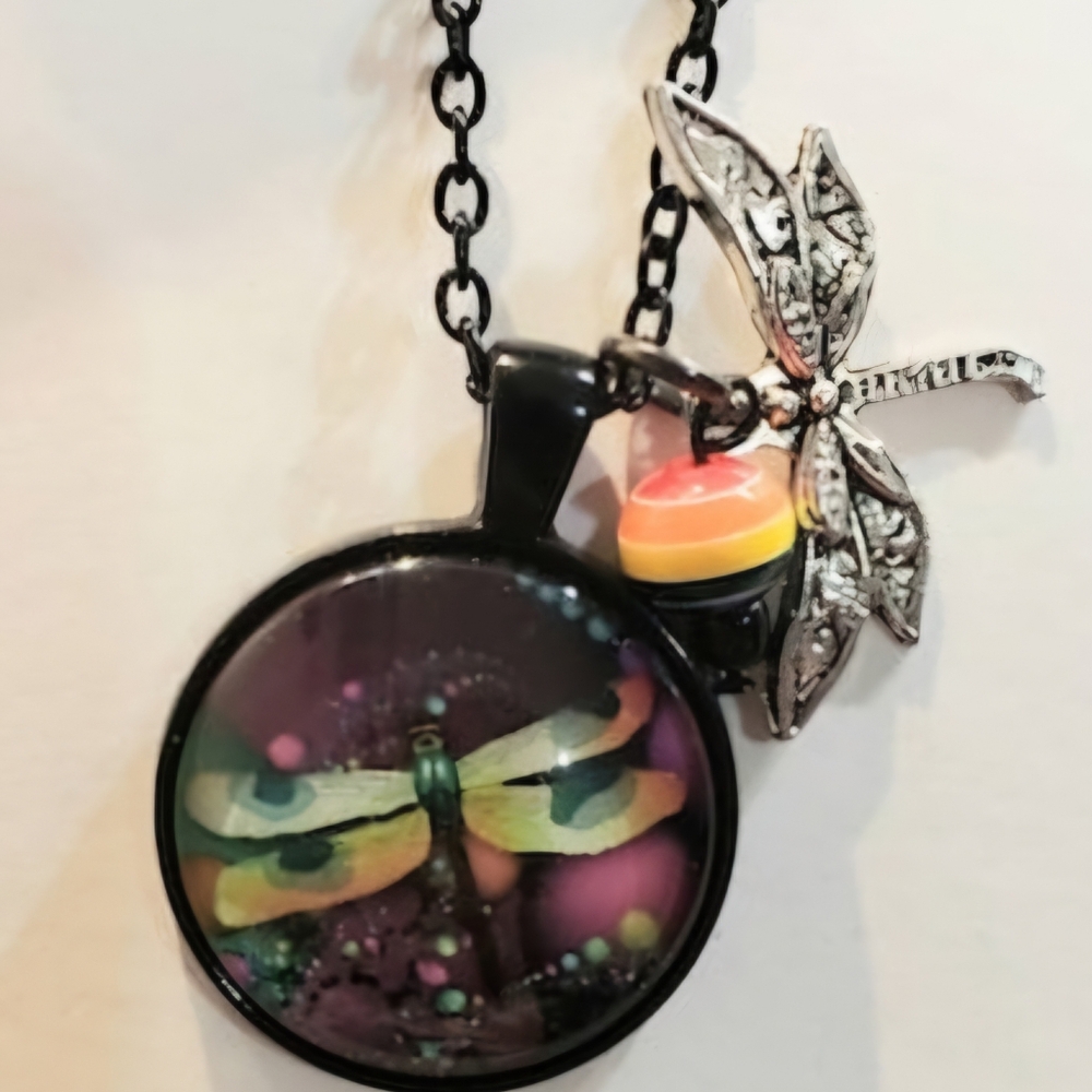 Dragonfly Charm Necklace with Charms